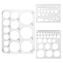 3pcs Circle Templates for Drafting Flexible Circle Stencils with Geometric Shapes 6 Sizes Plastic Measuring Rulers