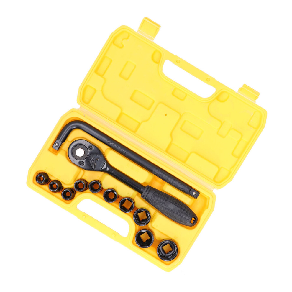 13Pcs 1/2In Ratchet Socket Wrench Set Chrome Vanadium Steel 9351377285363