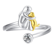 Open Heart Rings Symbolizing Love and Companionship Girl-White