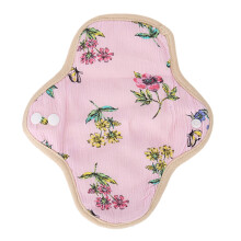 Menstrual Pads With Double Ears Design, Organic Cotton Cover Ensures Super Comfortable Wear, Foldable Portable For On-the-go Use, Easy Care (Pink)
