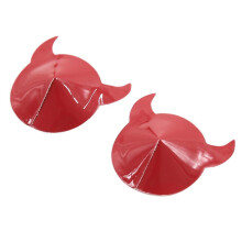 Leather Pasties Adhesive Horn Nipple Covers Womens Breast Stickers Tit
