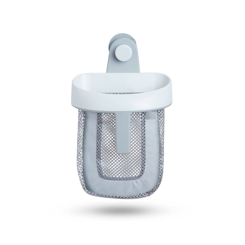 Hanging Bath Toy Storage With Quick Drying Mesh, & White/Gray Jojomino