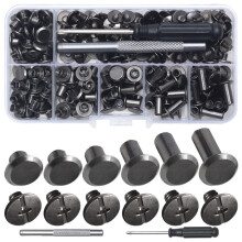 Chicago Screw Leather Rivets Assorted Screw Rivets M5 Chicago Binding Screws for Decorating PU Belts(110PCS) B