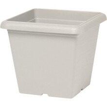 Maceta cuadrada - GARDEN ID - Teramo piedra blanca - 40 x 35 cm - Resistente a los arañazos - Efecto piedra - Con agujeros