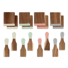 Conjunto de acessórios para raclette - LIVOO - MEN427 - Em acácia - 8 espátulas - 8 tábuas