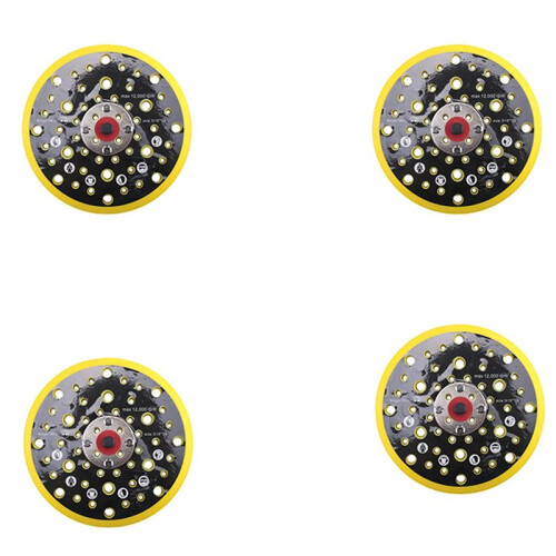 4Pcs 150mm 5/16 Thread 52 Hole Medium Density Random Orbital Sander Hook & Loop Backing Pad Compatible with Mirka CEROS