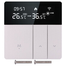 Termostato digital com visor LCD e funções de programação inteligente para caldeiras a gás e aquecimento de piso radiante, termostato