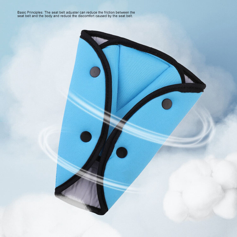 Car Child Seat Belt Triangle Adjuster Breathable Cotton Eco-Friendly Blue 4661372319464