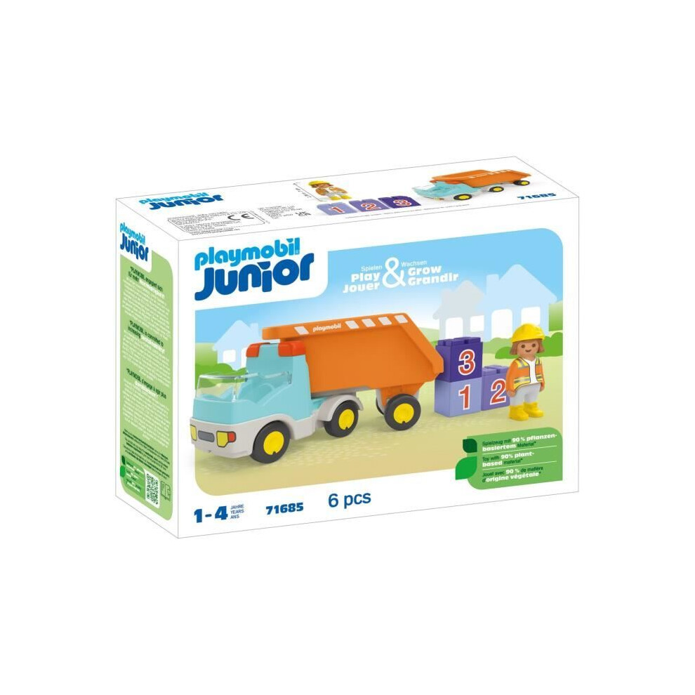 Playmobil Junior 71685 Dump Truck, Ages 12 Months And Up