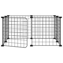 Gaiola para animais de estimação com 8 painéis e porta 35 x 35 cm preta 02_0041607