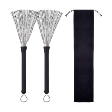 2Pcs Retractable Drum Wire Brushes Drum Brushes for Folk Beginner Prac