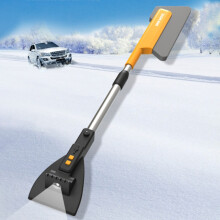Rotating Brush Head Car Snow Removal Device Premium Quality EVA Material Car-Friendly Design Stretchable EVA Car Snow Brush Retractable Aluminum Tube