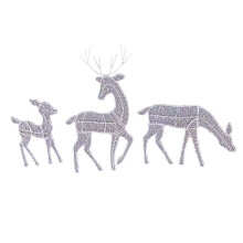 Decorazione di Cervi di Natale All'Aperto con Famiglia di Cervi Chiari, Set di 3 Pezzi di Renne per Decorazioni per Feste in Giardino, Patio, Prato