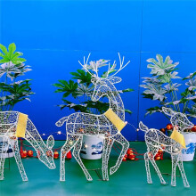 Decorazione di Cervi di Natale All'Aperto con Famiglia di Cervi Chiari, Set di 3 Pezzi di Renne per Decorazioni per Feste in Giardino, Patio, Prato