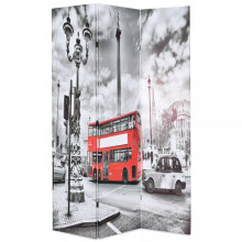 Paravent separador de divisão com divisória de separação decoração móvel 120 cm ônibus londrino preto e