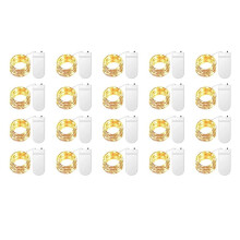20Pack Fairy Lights Battery Operated 3.3Ft 20LED Lights Starry Lights for Mason Jars Christmas, Warm White