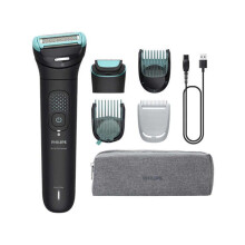 Rasatore per corpo e zone intime - PHILIPS - Serie 7000 BG7475/14 - Testa flessibile 2D - 120 min - Senza fili - Nero intenso