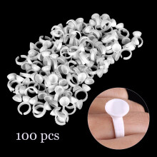 Makeup Glue Ring No Peculiar Smell With Adjustable Size Disposable Glue Holder Durable Plastic Lightweight And Convenient Wide Use Fit For Most
