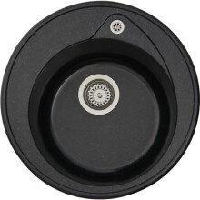STRADOUR RONDA built-in sink, in GLITTER BLACK SMC - 06, 1 bowl, dim. Ø 49 cm, manual waste