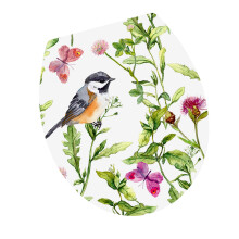 Floral Toilet Lid Decals DIY PVC Toilet Seat Wall Sticker for Restroom