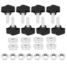 Nessuna modifica necessaria. Viti a testa zigrinata universali per hard top Jeep Wrangler. Sistema di fissaggio a rimozione rapida. Kit completo