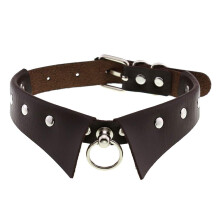 Women's Cute Neck Collars Dark Brown Soft Fabric Adjustable Size Chic Style for Everyday Wear