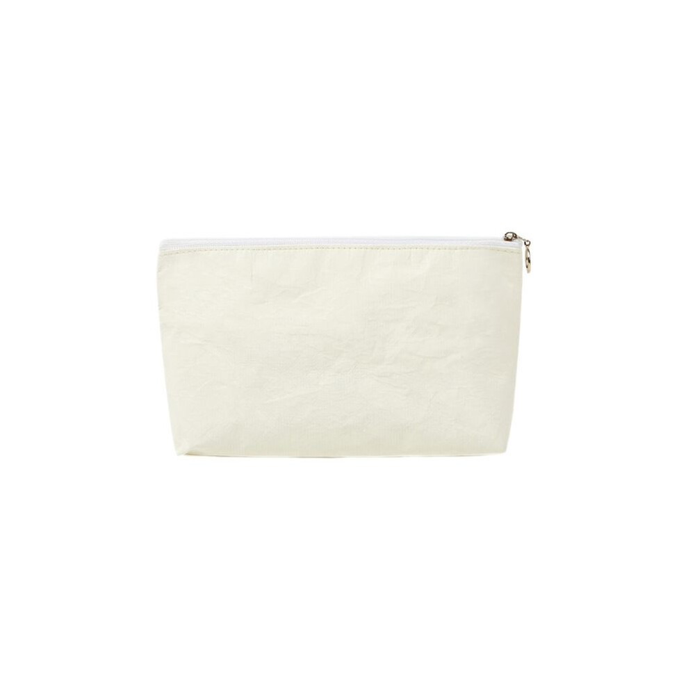 White Paper Storage Bag, Travel Toiletries Organizer Bag, Portable Waterproof Zipper Cosmetic Bag
