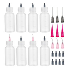 8 Flaconi Applicatori con Punta di Precisione, Flaconi Spremuti con Punta Ad Ago, Flaconi Applicatori di Colla, per Pittura Quilling Artigianale, 50ML