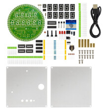 Elektronisches Uhr-Set mit Drehbarem Kalender (LED-Uhr, Elektronische Lötbaugruppe, Einzelteile)