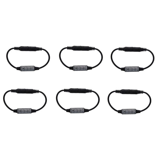 6X Low-Profile Inline Controller  3 Key Dimmer  for LED Strip Light Black