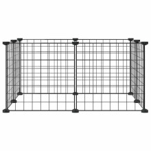 Gaiola de animais de estimação com 8 painéis 35 x 35 cm aço preto 02_0041600