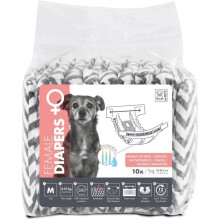 Camas para cães - M PETS - FRALDAS - Fêmea M x10 - Circunferência 30-42,5 cm - 4-10 kg - Indicador de umidade - 12h de proteção