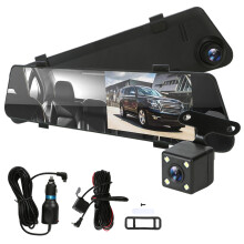 Voor- en achteruitkijkspiegel, dashcam, groothoeklens, nachtzicht, volledig touchscreen, loopopname, G-sensor, parkeerassistentie, streaming media,