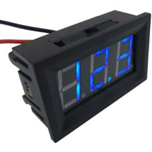 Voltmetro digitale con protezione contro l'inversione di polarità, mini voltmetro con display a LED blu luminoso e leggibili.