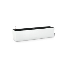 LECHUZA BALCONERA Color 80 White Poly Resin Window Box Self-watering Planter with Substrate H19 L80 W19 cm