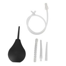 Black Silicone Enema Bulb Kit 224ML with Hose & Replaceable Nozzle