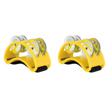 2X Powerful Sound Foot Tambourine Adjustable Foot Tambourines with Musical Instrument for Performance Singing Yellow