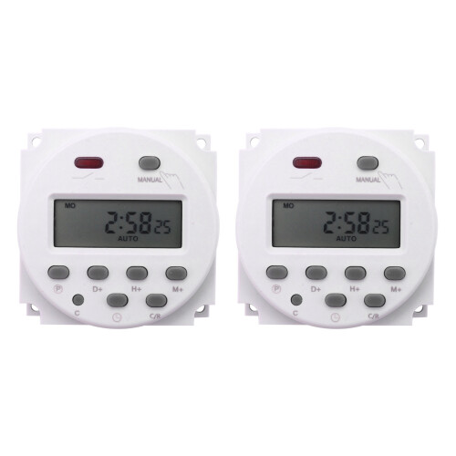 2X New LCD Digital Control Power Programmable Timer  12V 16A  Relay