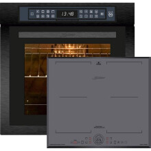 Kaiser EH 6306 RS+KCT 6730 FIG, Forno incasso, vetro nero, 79L + piano cottura a induzione 60 cm