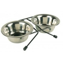 Trixie Eat On Feet Stainless Steel Two Bowls, 10cm - Bowls Stand 10cm 2 Sizes - steel stainless bowls trixie eat feet two stand 10 cm 2 sizes