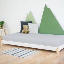 Cama simples TEENY 90 x 190 natural e branco