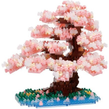 Figurine aus Ziegeln - BANDAI - NANOBLOCK - Blühende Kirschblüte Deluxe - 990 Teile