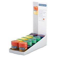 Staedtler 512 006 Round Tub Double Sharpener - Assorted Colours, Pack of 10