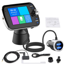 Bluetooth-FM-Transmitter mit Schnellladefunktion, kabellosem Radioadapter mit zwei USB-Anschlüssen, LCD-Display, Freisprecheinrichtung, AUX-Ein- und