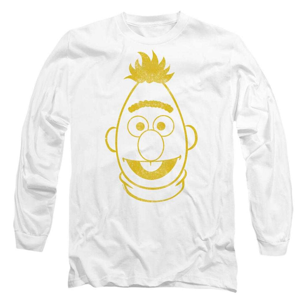 Sesame Street (Xxl, ) Unisex Adult Bert Mono Long-Sleeved T-Shirt White