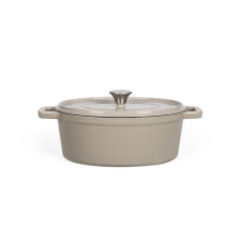 Ovale Cocotte - LIVOO - MEP129G - 4,5 L - Emaille-Guss - Deckel mit Noppen - Für alle Herdarten - 29 x 22 cm