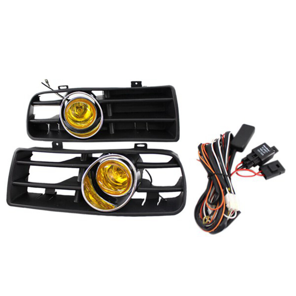 1Pair Front Bumper Grill Fog Lights Grille Led Lamp With Wire Kit For Mk4 1998-2004 Yellow 4712339861370