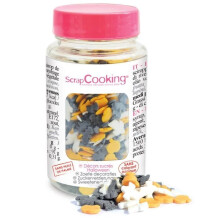 Tarro de Halloween de azúcar - Negro, naranja y blanco - 50 g