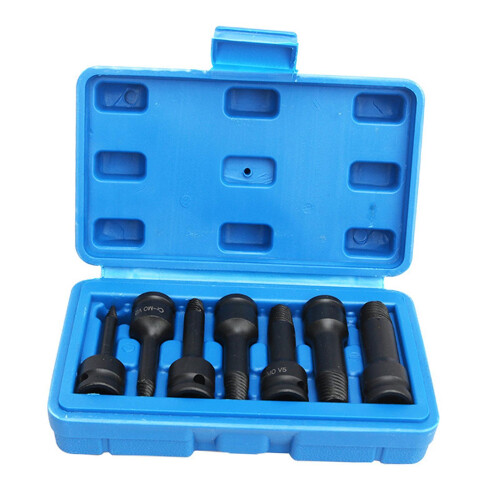 7Pcs Damaged Screw Extractor Square Handle Easy Out Steel Bolt Extract