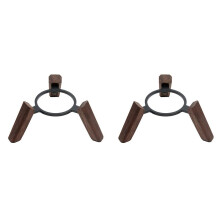 2X Real Wood Stand for Wooden Holder Tripod with Metal Frame Home Pod Speaker Well
